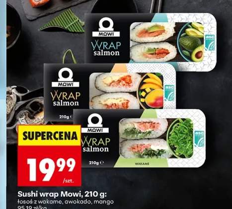 Sushi wrap Mowi łosoś z wakame +2 warianty