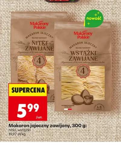 Makaron jajeczny zawijany nitki Makarony Polskie +1 wariant