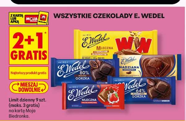 Czekolada mleczna z wafelkami orzechowymi WW E. Wedel +5 wariantów