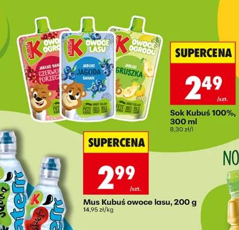 Mus owocowy Kubuś Owoce Ogrodu Jabłko Banan Czerwona Porzeczka +2 warianty