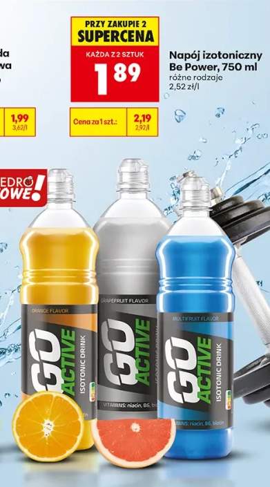 Napój izotoniczny pomarańczowy Be Power Go Active +2 warianty