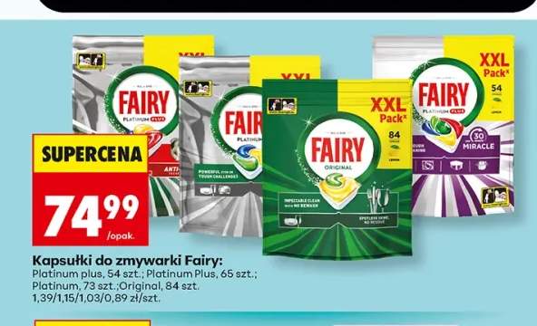 Kapsułki do zmywarki Fairy Platinum Plus +2 warianty