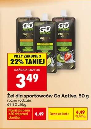 Żel dla sportowców Go Active truskawka-kiwi +2 warianty