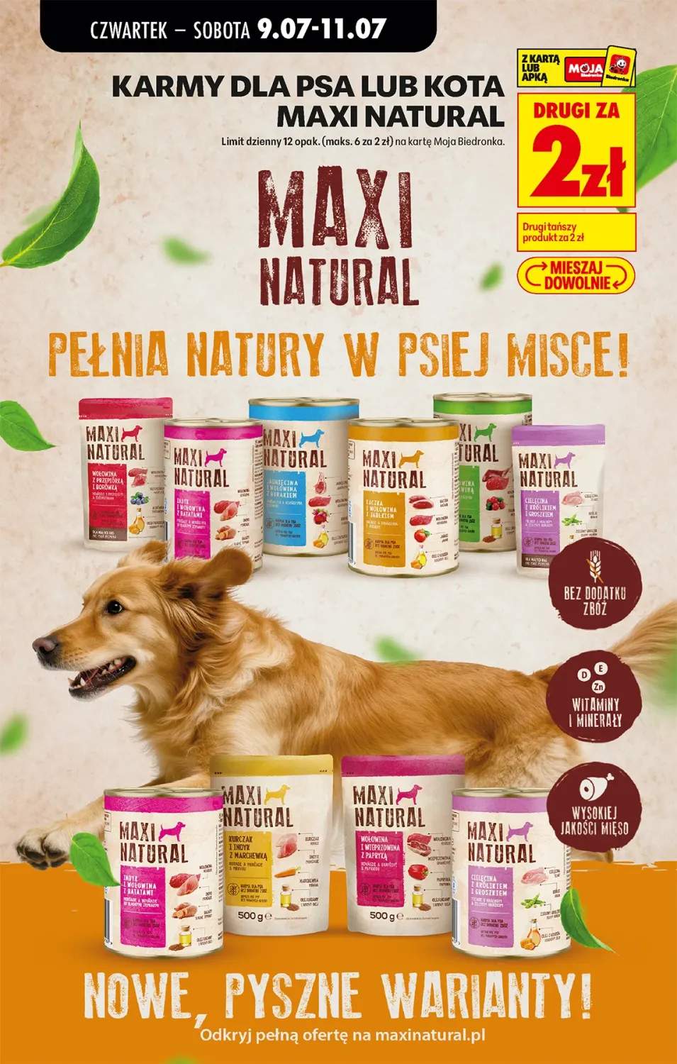 Karmy dla psa lub kota Maxi Natural +8 wariantów