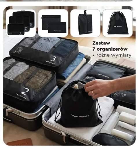 Zestaw 7 organizerów podróżnych WINGS