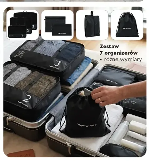 Zestaw 7 organizerów podróżnych WINGS
