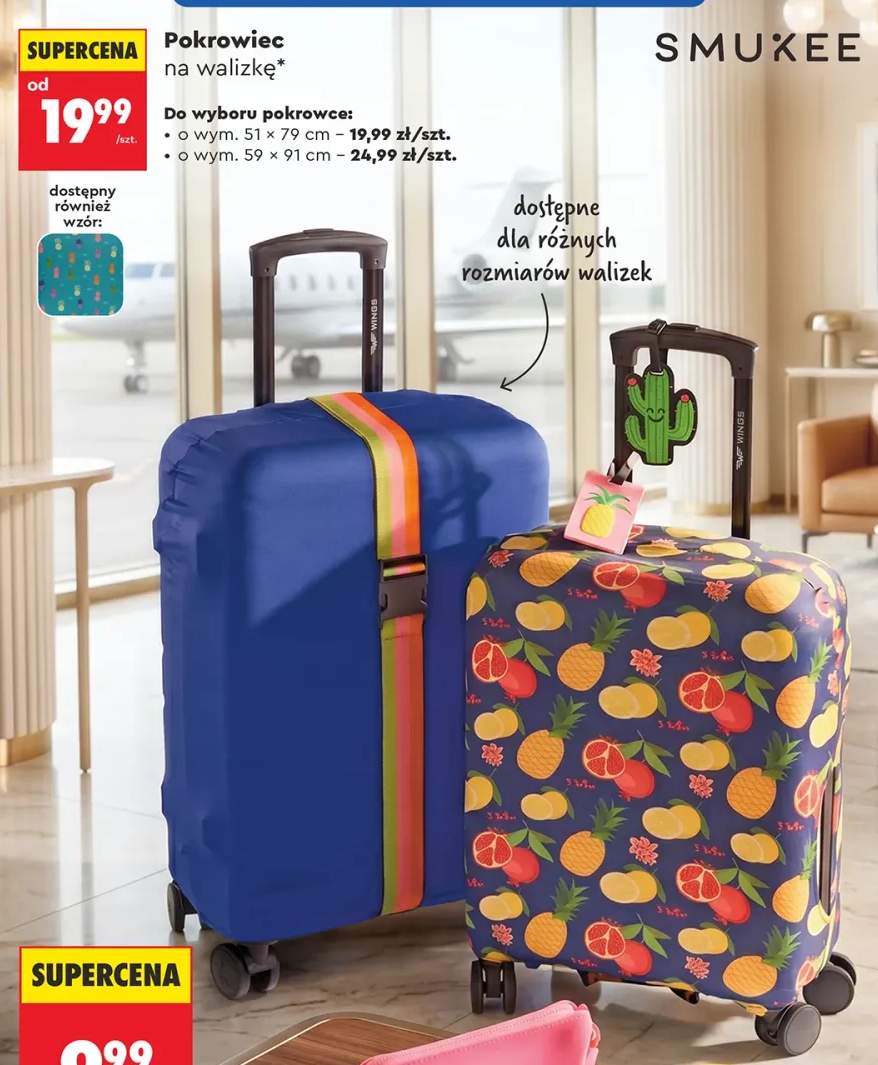 Pokrowiec na walizkę Smukee 51x79 cm +1 wariant