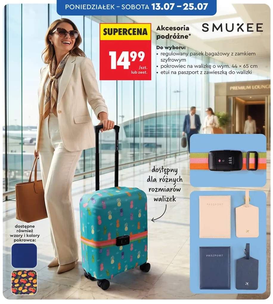Pasek bagażowy z zamkiem szyfrowym Smukee +2 warianty