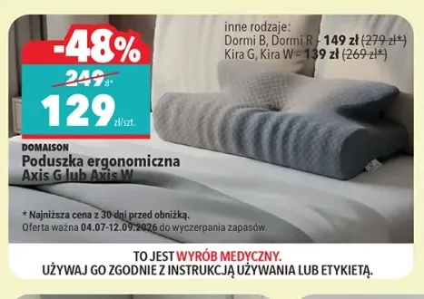 Poduszka ergonomiczna Domaison Axis G +5 wariantów