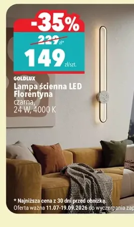Lampa ścienna LED Florentyna Goldlux czarna