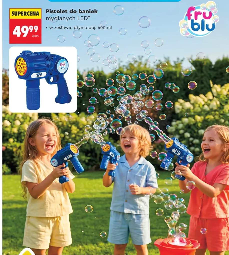 Pistolet do baniek mydlanych LED Fru Blu