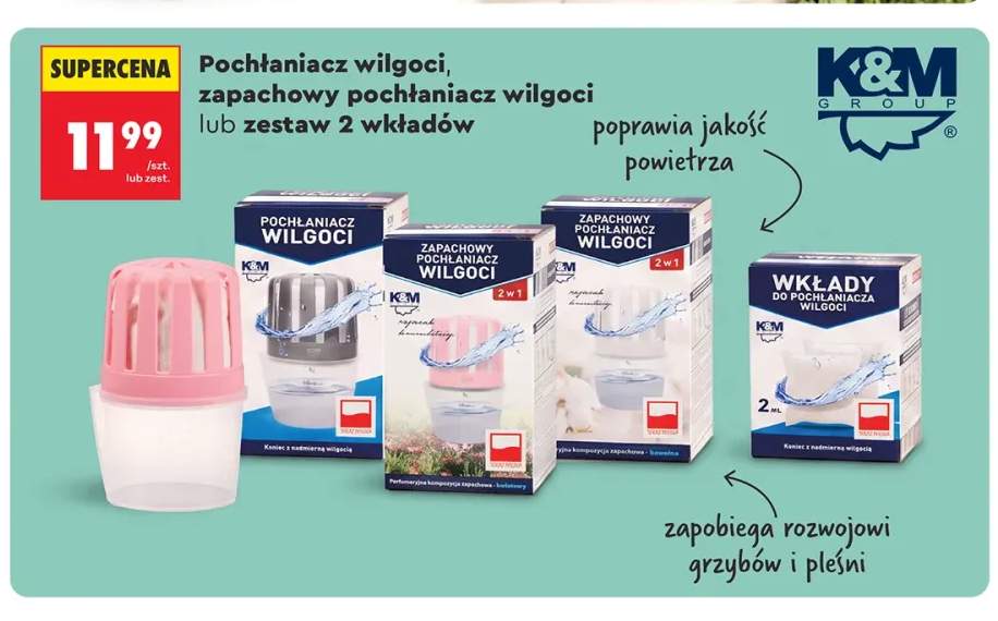 Pochłaniacz wilgoci K&M Group +2 warianty