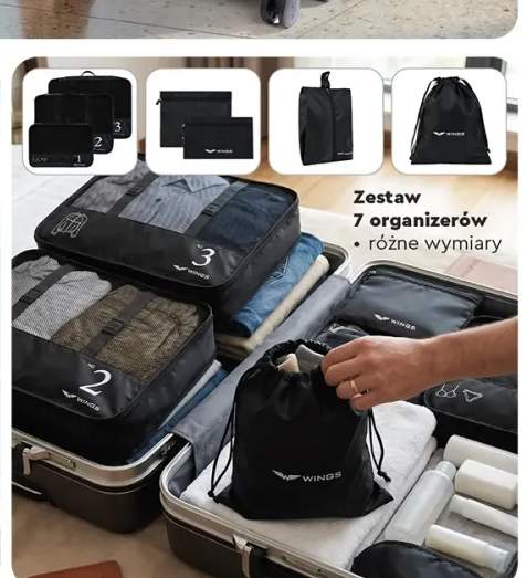 Zestaw 7 organizerów podróżnych WINGS