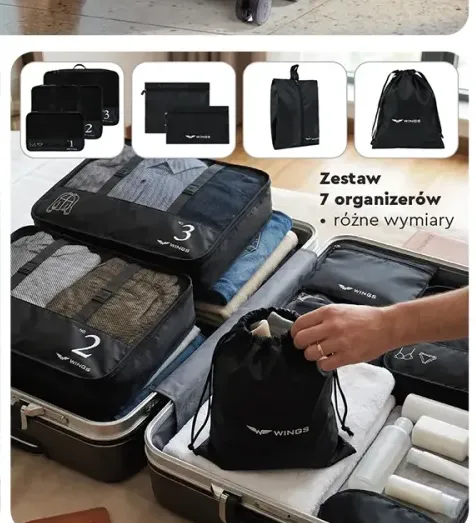 Zestaw 7 organizerów podróżnych WINGS