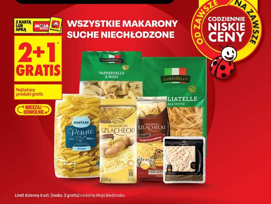 Makarony suche niechłodzone +3 warianty
