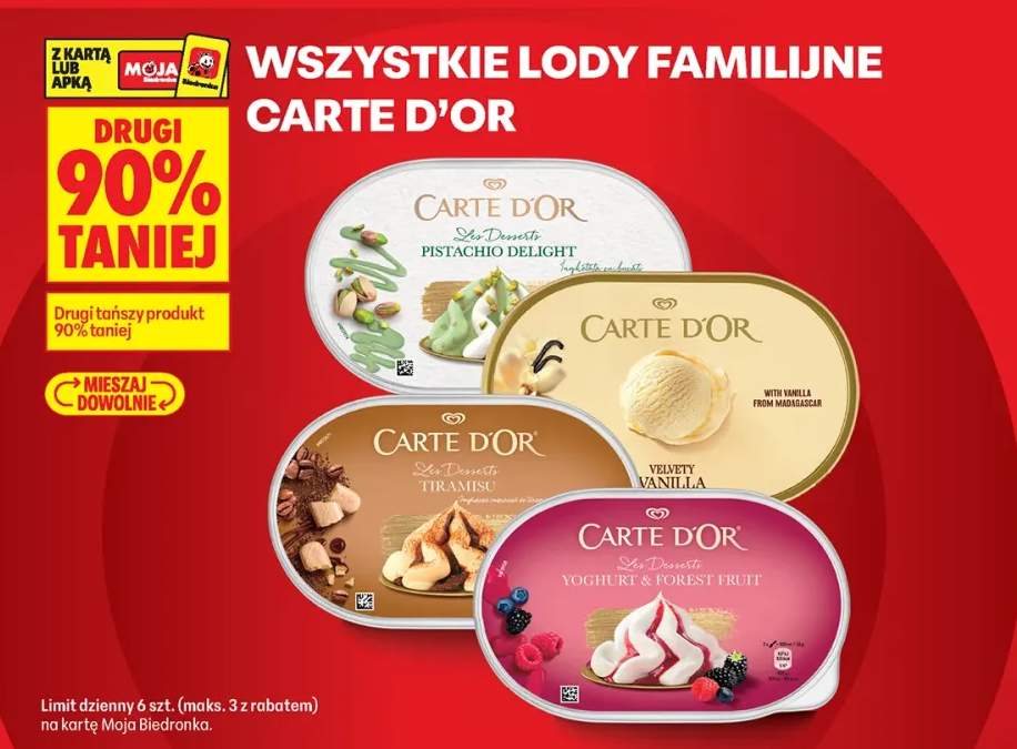 Lody familijne Carte D'Or Pistachio Delight +1 wariant