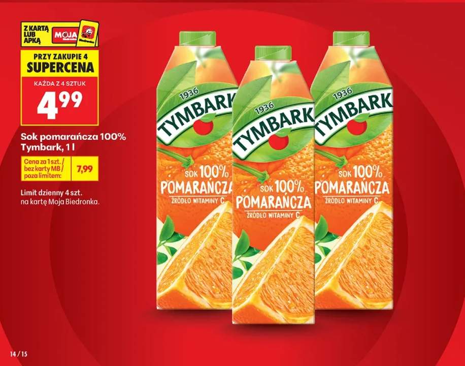 Sok pomarańczowy 100% Tymbark