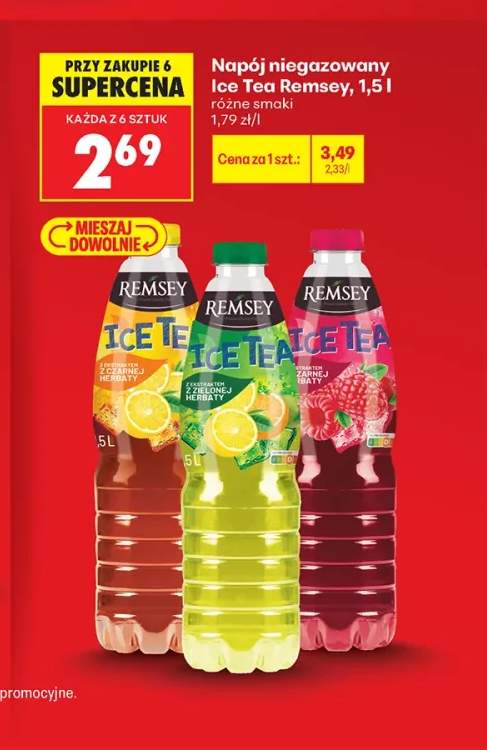 Napój niegazowany Ice Tea Remsey z ekstraktem z czarnej herbaty cytrynowy +2 warianty