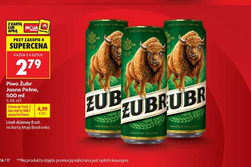 Piwo Żubr Jasne Pełne