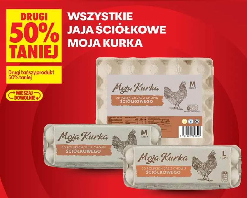 Jaja ściółkowe Moja Kurka klasa A M 20-pak +2 warianty