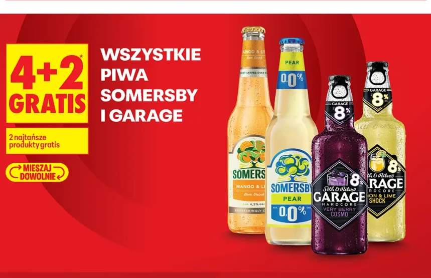 Piwa Somersby i Garage +4 warianty