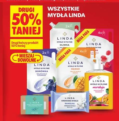 Mydło w płynie zapas Linda Oliwka 2-pak +7 wariantów