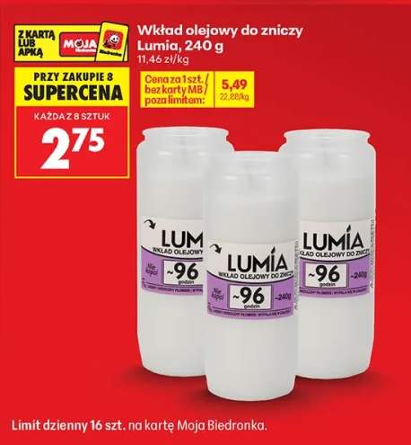 Wkład olejowy do zniczy Lumia