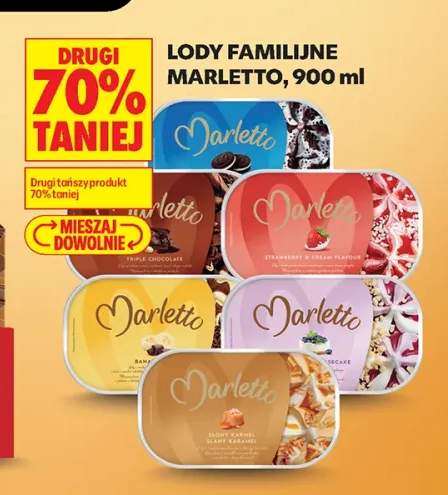 Lody familijne Marletto Strawberry & Cream +5 wariantów