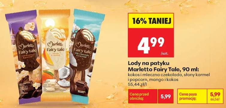 Lody na patyku kokos i mleczna czekolada Marletto Fairy Tale +2 warianty