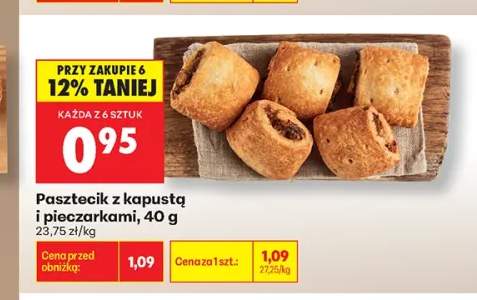 Pasztecik z kapustą i pieczarkami