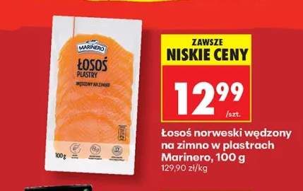 Łosoś norweski wędzony na zimno w plastrach Marinero