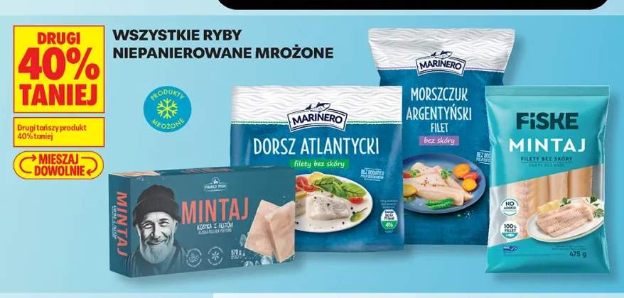 Ryby niepanierowane mrożone +4 warianty