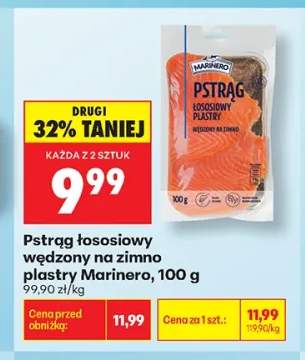Pstrąg łososiowy wędzony na zimno plastry Marinero