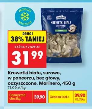 Krewetki białe surowe w pancerzu bez głowy oczyszczone Marinero