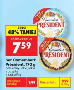 Ser Camembert lekki Président +2 warianty