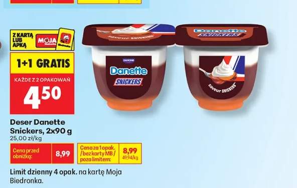 Deser Danette Snickers 2-pak