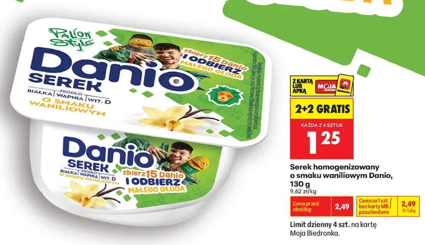 Serek homogenizowany o smaku waniliowym Danio