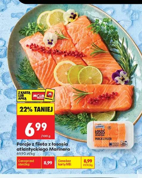 Porcje z fileta z łososia atlantyckiego Marinero