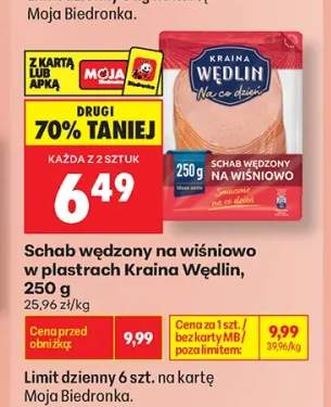 Schab wędzony na wiśniowo w plastrach Kraina Wędlin