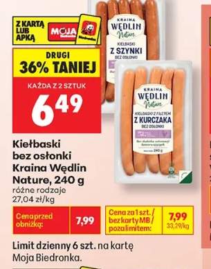 Kiełbaski bez osłonki Kraina Wędlin Nature