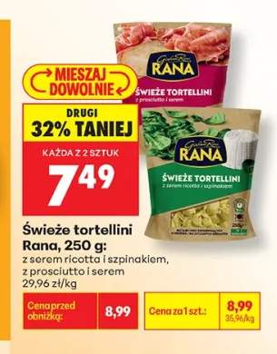 Świeże tortellini Rana z prosciutto i serem +1 wariant