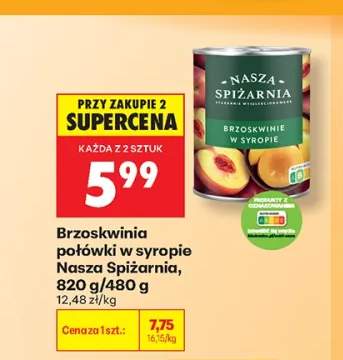 Brzoskwinie połówki w syropie Nasza Spiżarnia