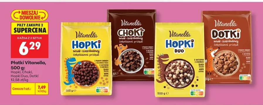 Płatki śniadaniowe Vitanella Choki +2 warianty