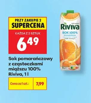 Sok pomarańczowy z cząsteczkami miąższu 100% Riviva