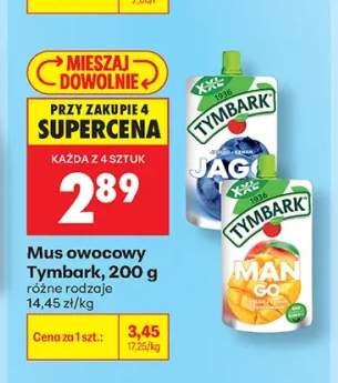 Mus owocowy Tymbark jabłko banan +1 wariant