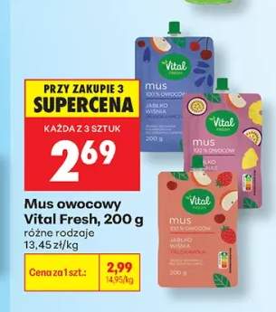 Mus owocowy Vital Fresh jabłko wiśnia +1 wariant