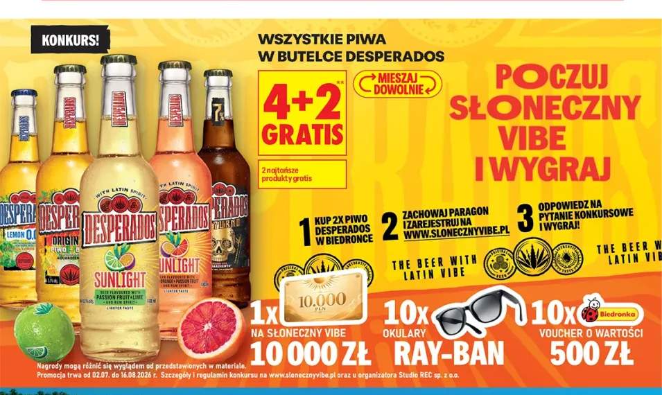 Piwo bezalkoholowe Desperados Lemon +5 wariantów