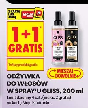 Odżywka do włosów w sprayu Schwarzkopf Gliss Liquid Silk +1 wariant