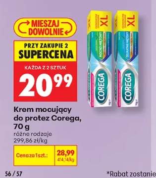Krem mocujący do protez Corega Mocno Miętowy +1 wariant