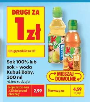 Sok Kubuś Baby Jabłko +1 wariant